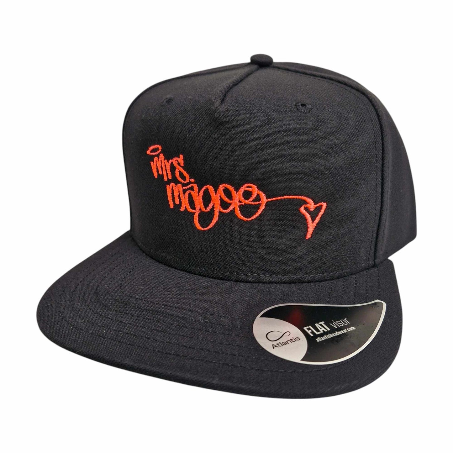 Mrs Magoo Embroidered Snapback - Black