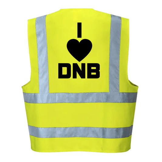 I Love DnB Hi-Vis Vest (Yellow)